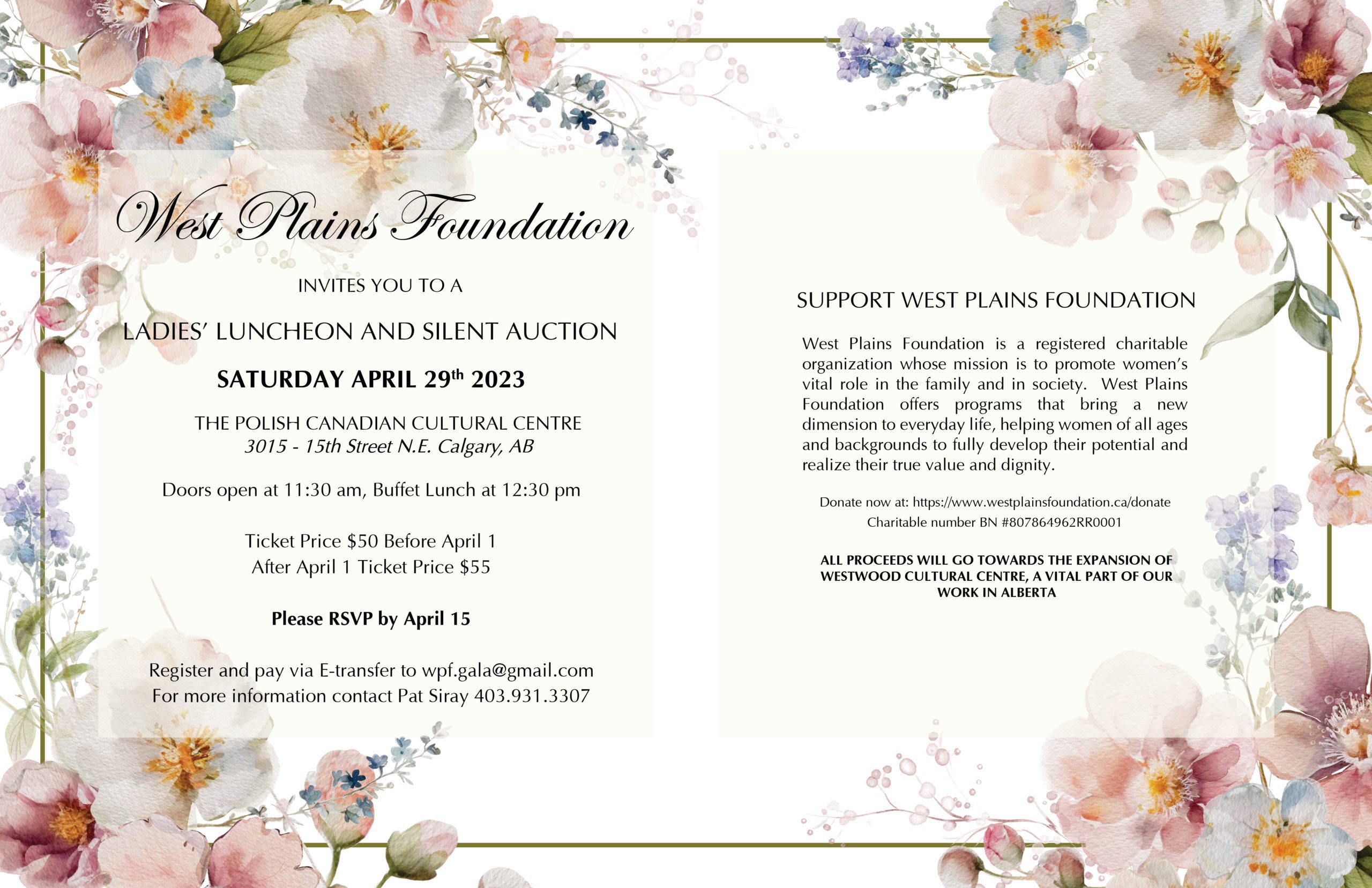 2023-WPF-Ladies-Luncheon-Invitation Ladies' Luncheon and Silent Auction 2022 Invitation